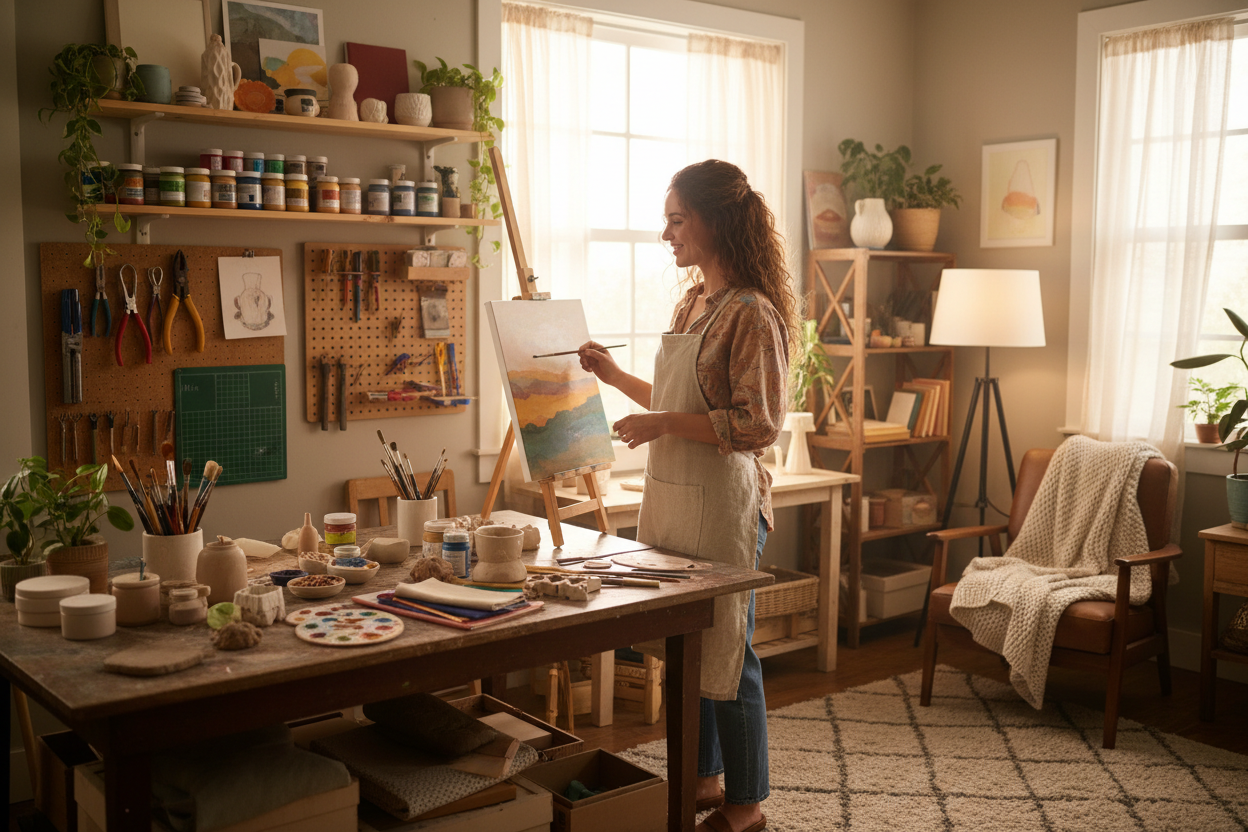 woman in craft studio